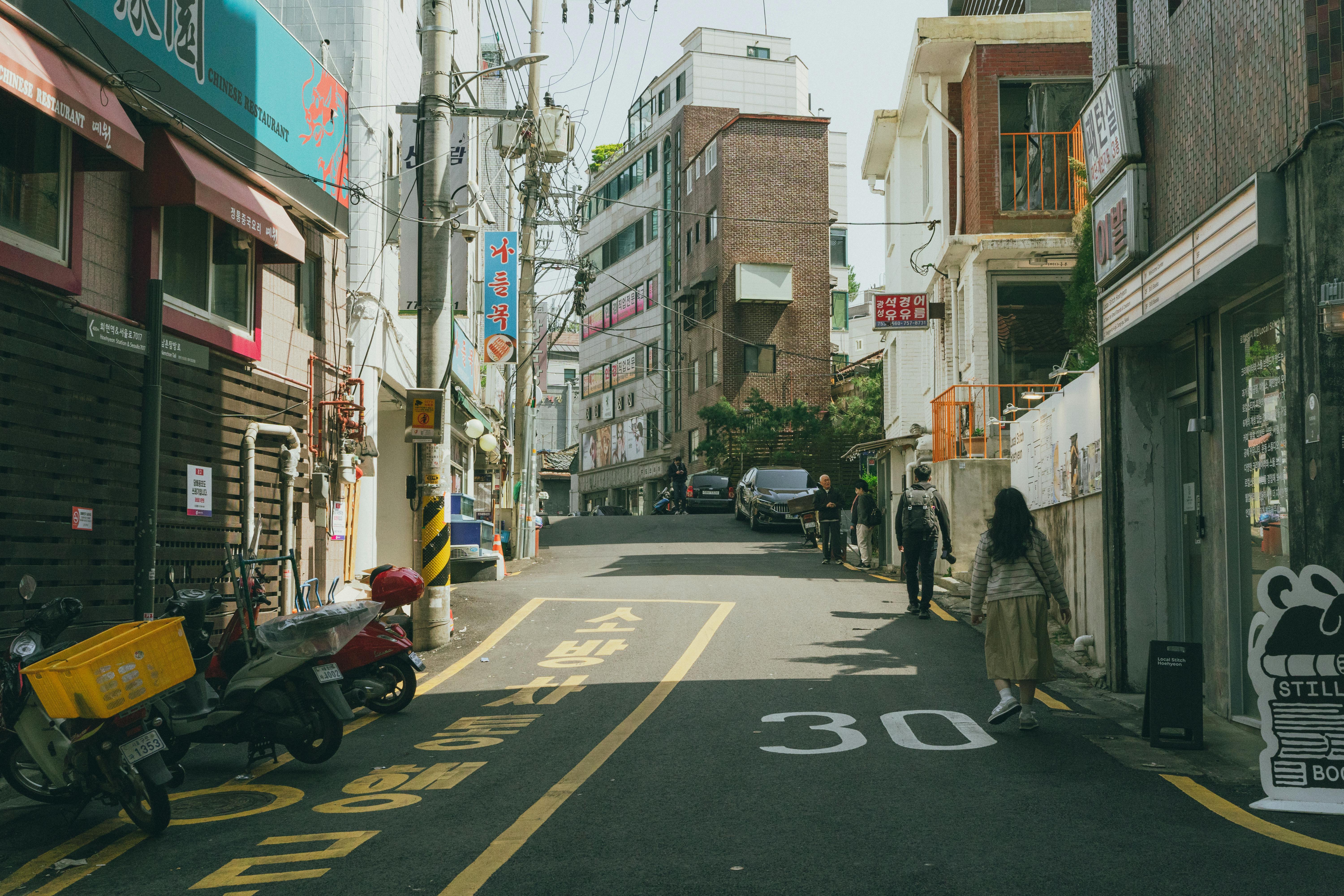 壁纸高清Abstract_韩国首尔迷人的临街商店