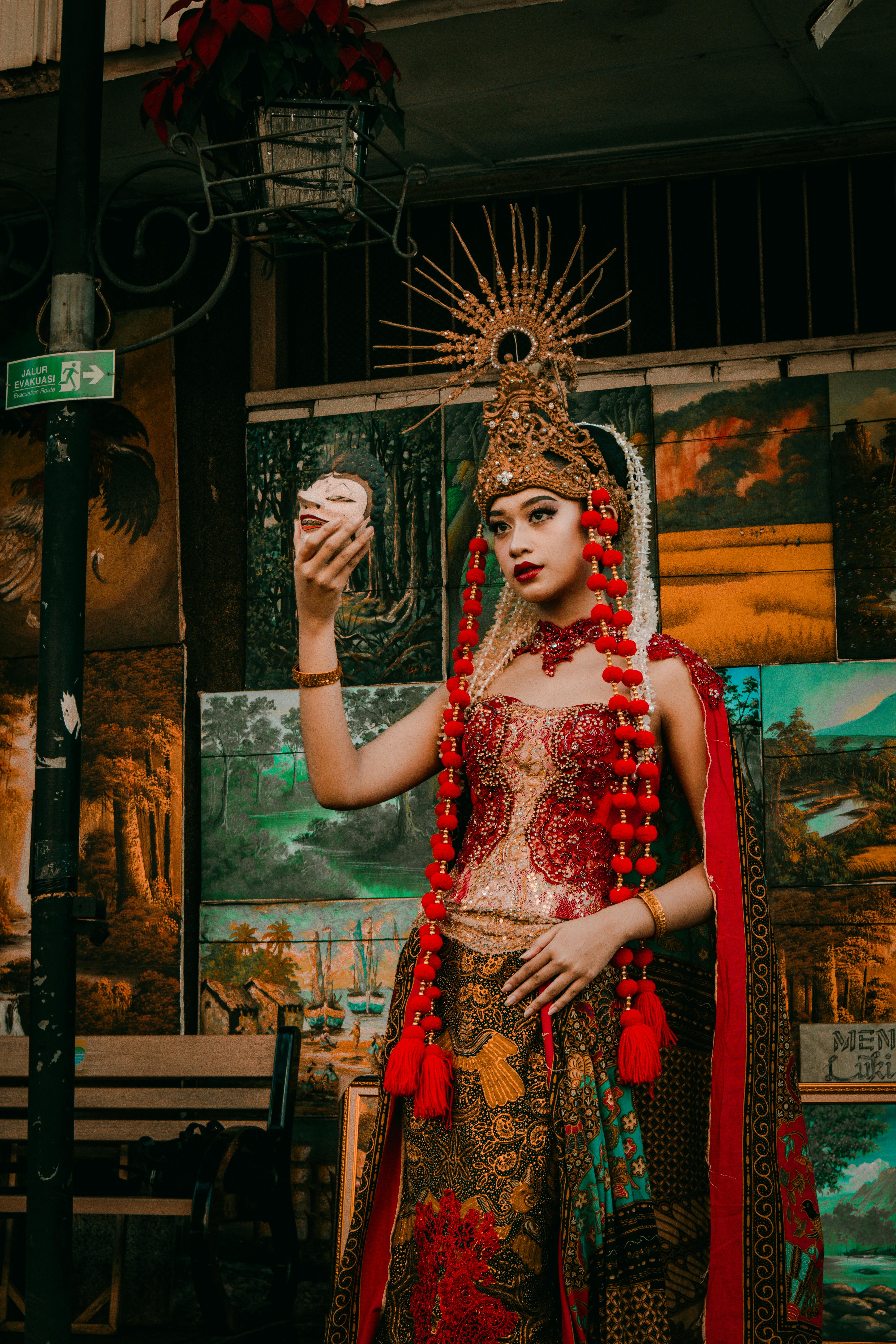 美女照片头像_穿红衣服的漂亮亚洲女士