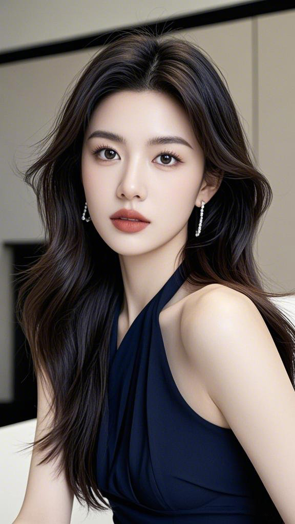 用发饰装饰着美丽长发的年轻女子_美女壁纸手机壁纸