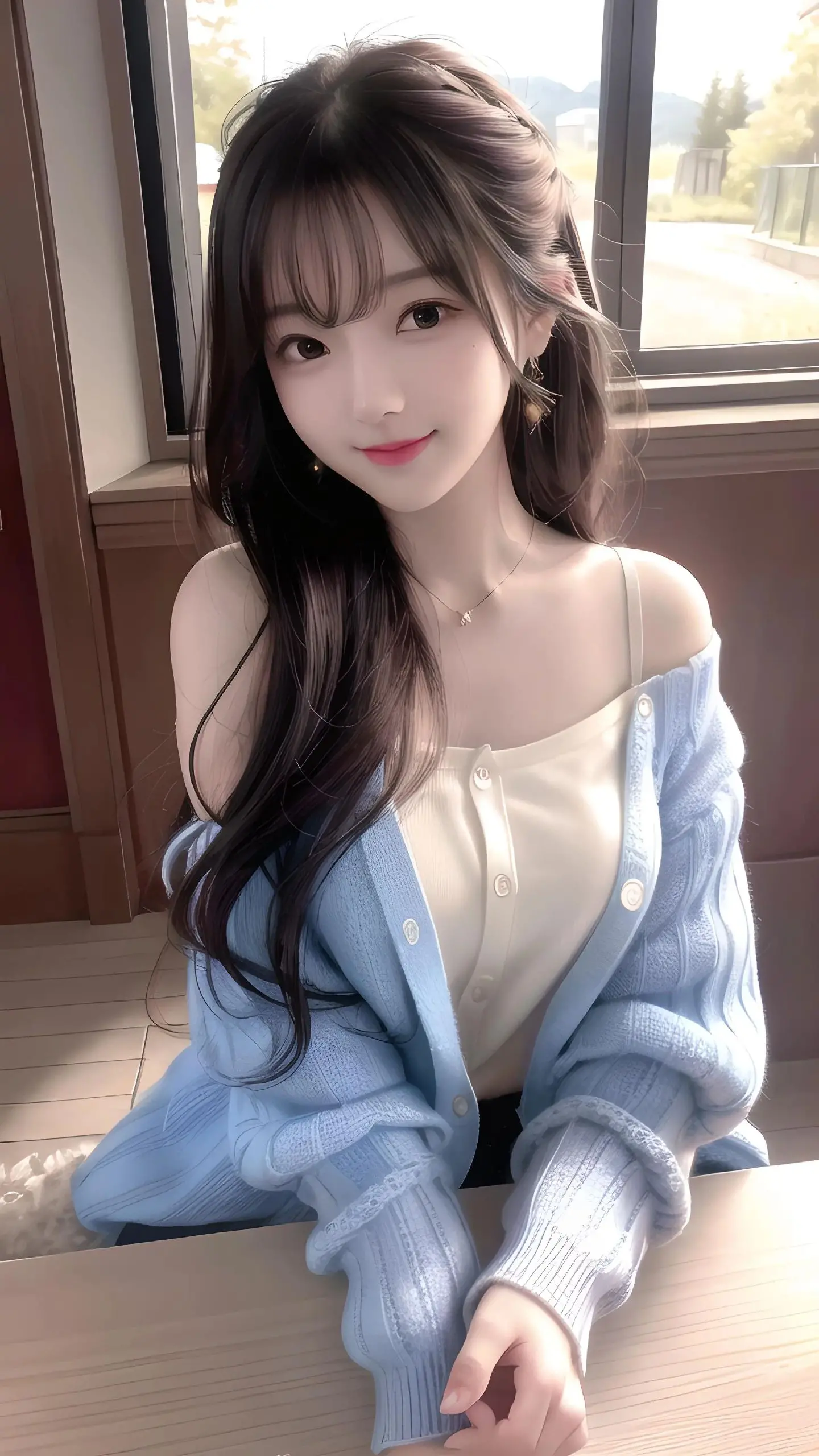 全面屏手机美女壁纸_美女照片