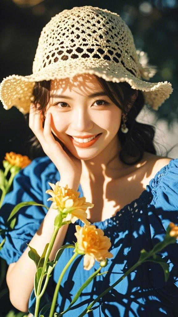 户外自拍晒照旅游记录简约风模板_美女头像真人
