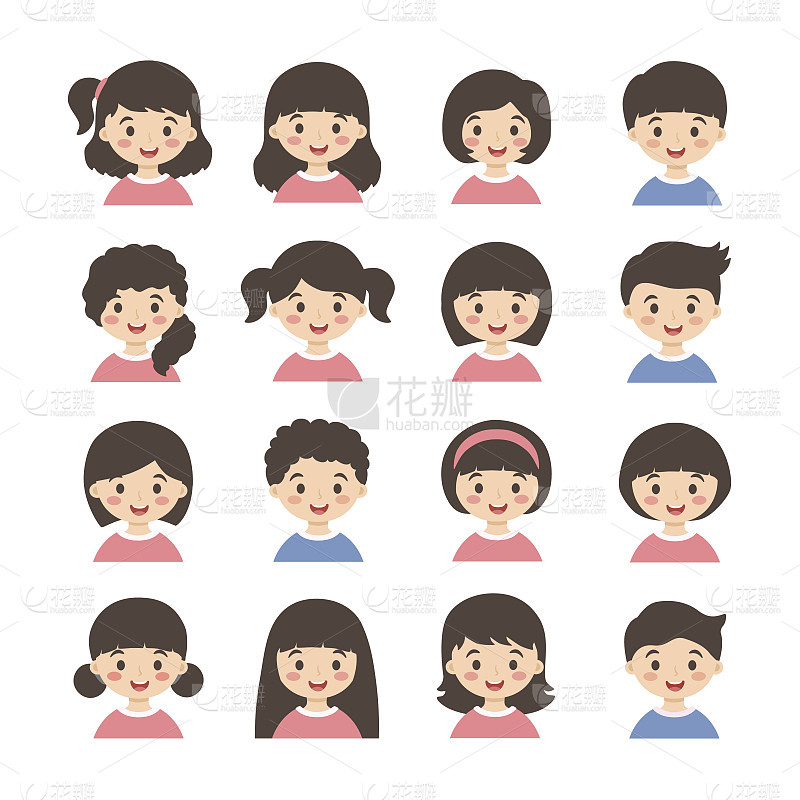 扁平人物头像元素主题女生_美女头像壁纸