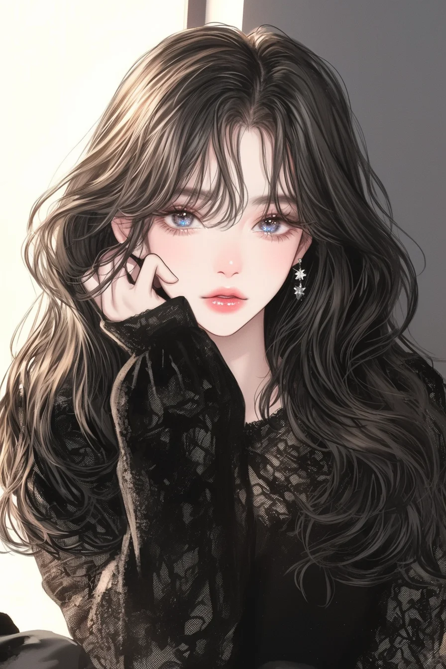 手绘中秋节氛围元素贴纸大头贴_美女热舞