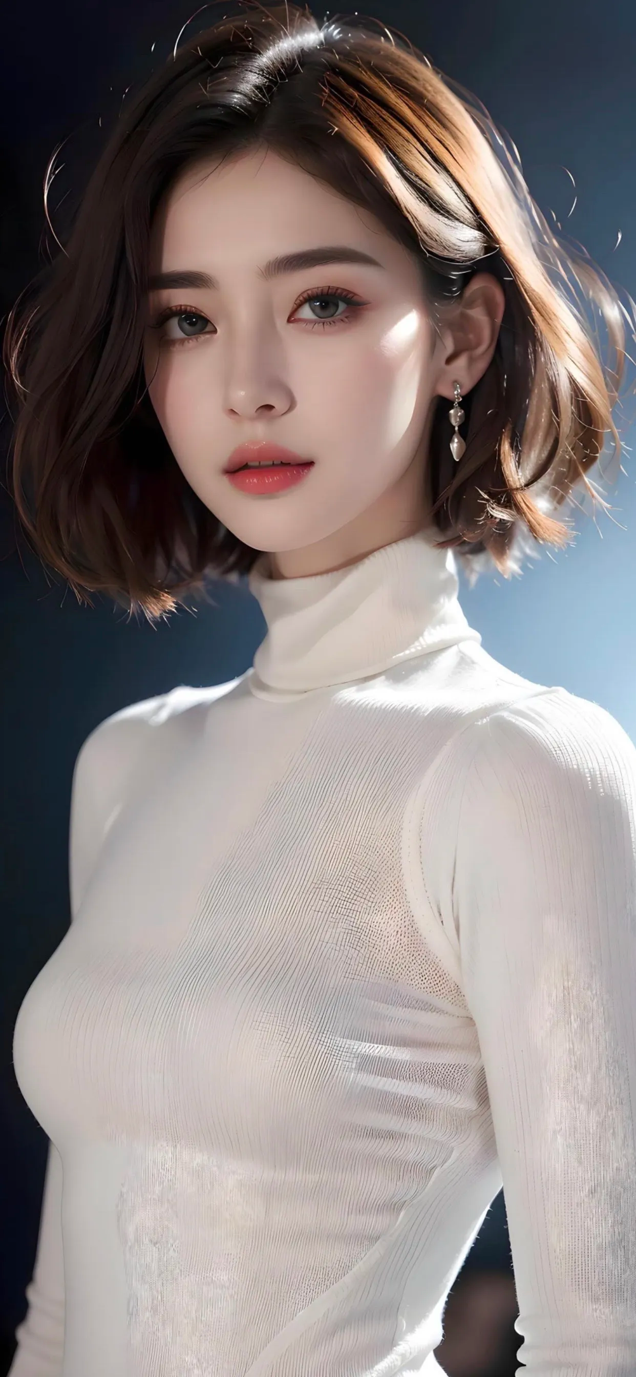 漂亮的年轻新娘穿着婚纱在摄影棚拍摄_美女照片