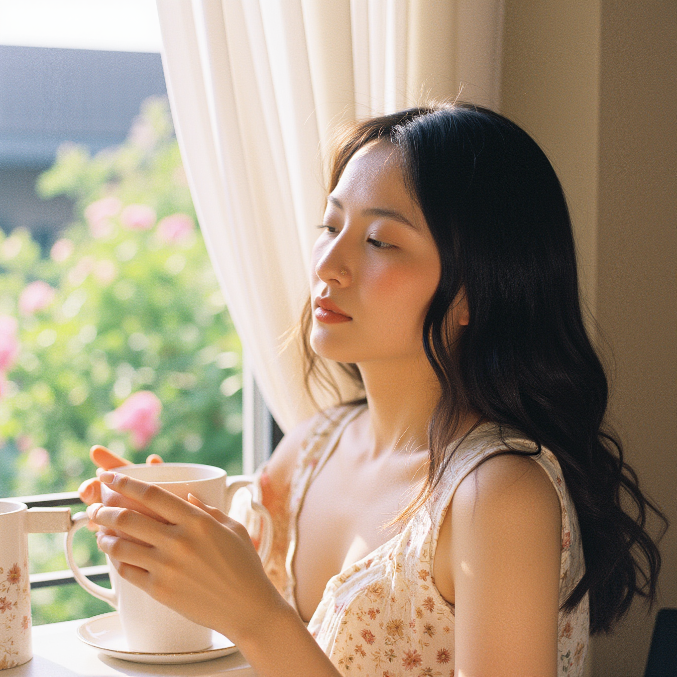 美女照片游泳卡通_美女头像