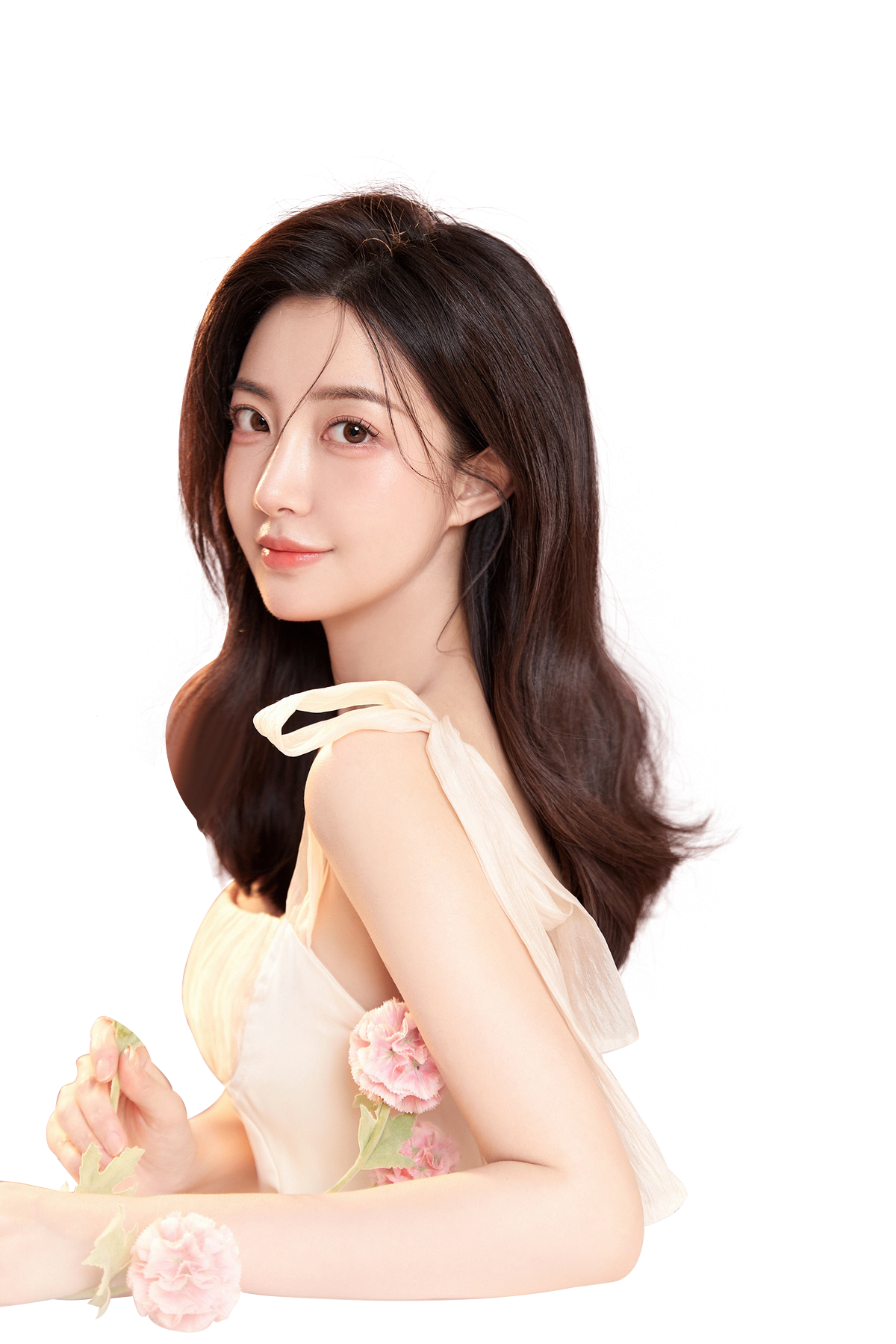 夏天通用森系人物田野背景图片素材_美女头像甜美卡通