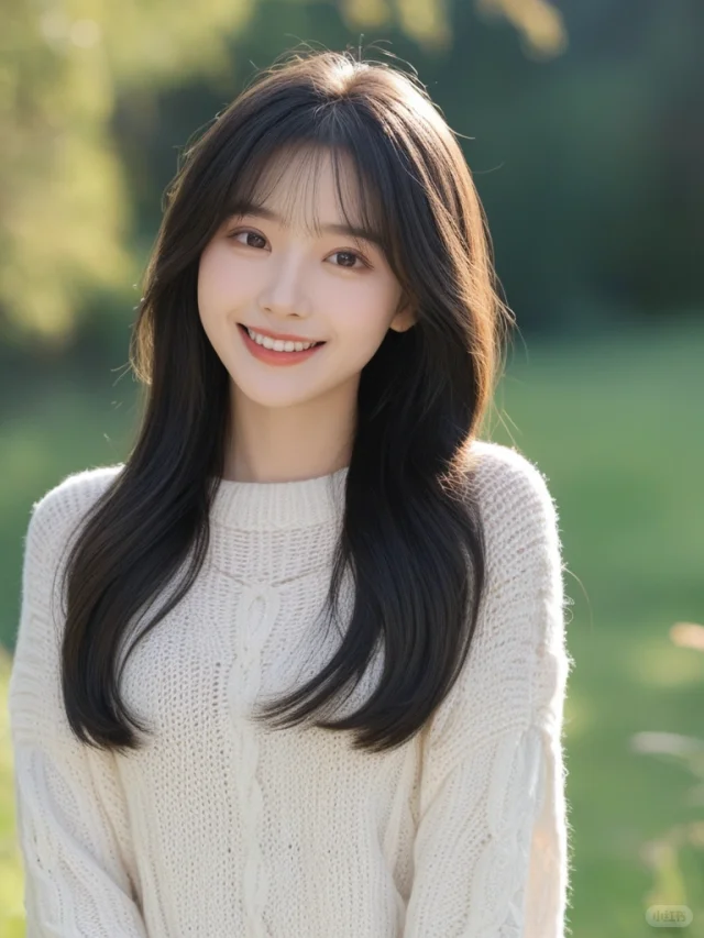 白色背景微笑的美女欧美长相头发扎起来_美女照片