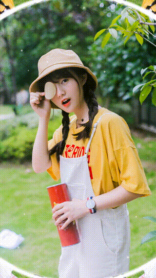 晒照相册时尚简约竖版视频_美女头像真人氛围感