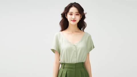 美丽的亚洲女人肖像美丽的女人抚摸着她的脸具有青春和护肤理念的人在粉红色背景上隔离_美女时尚街拍