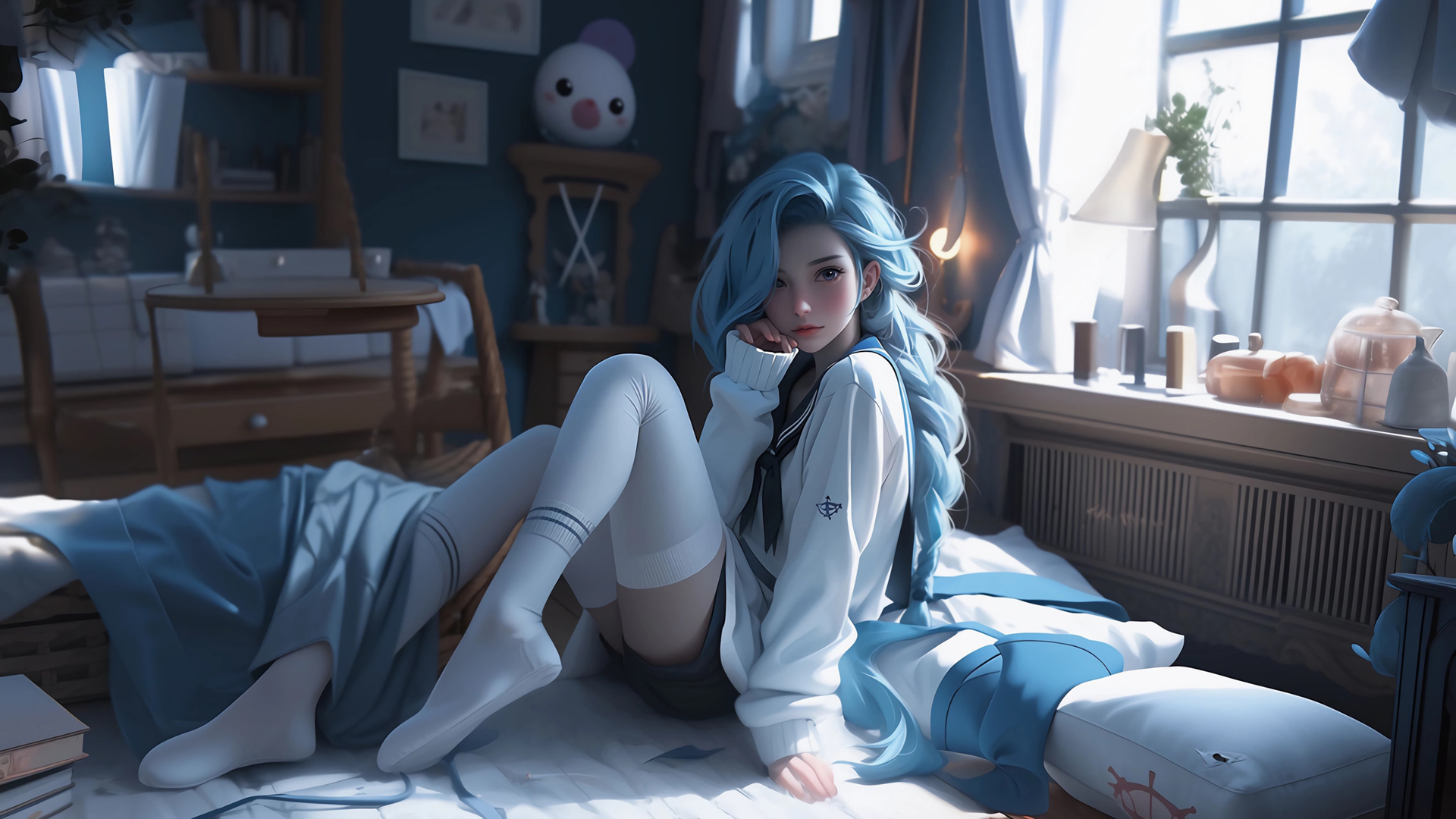 原神美女壁纸刻晴_美女照片真人图片背面