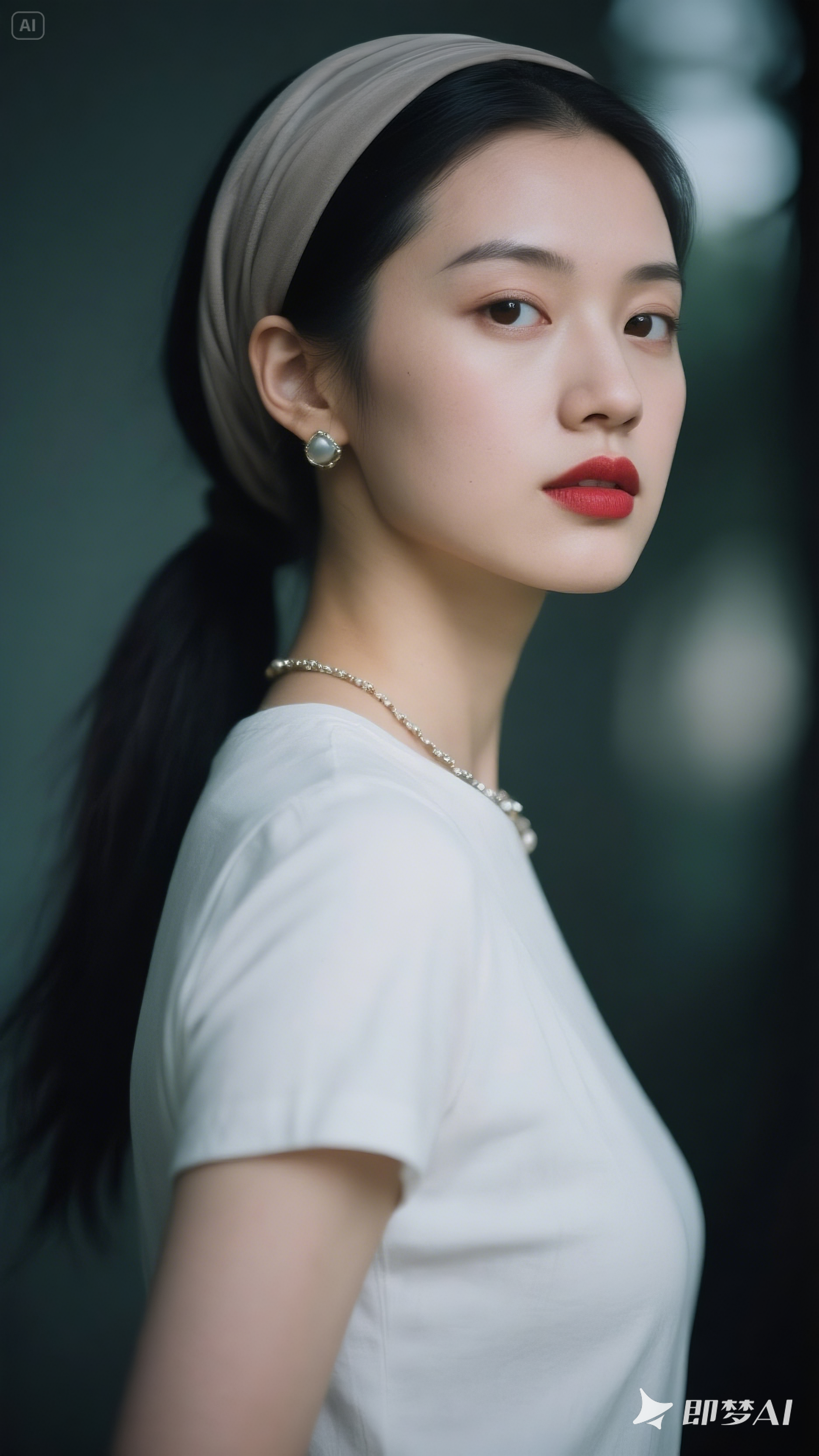 程潇红衣女郎造型写真上线婀娜动人甜美优雅_美女壁纸抖音