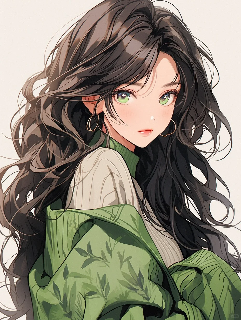 春分清新感卡通水彩插画背景_美女壁纸动漫