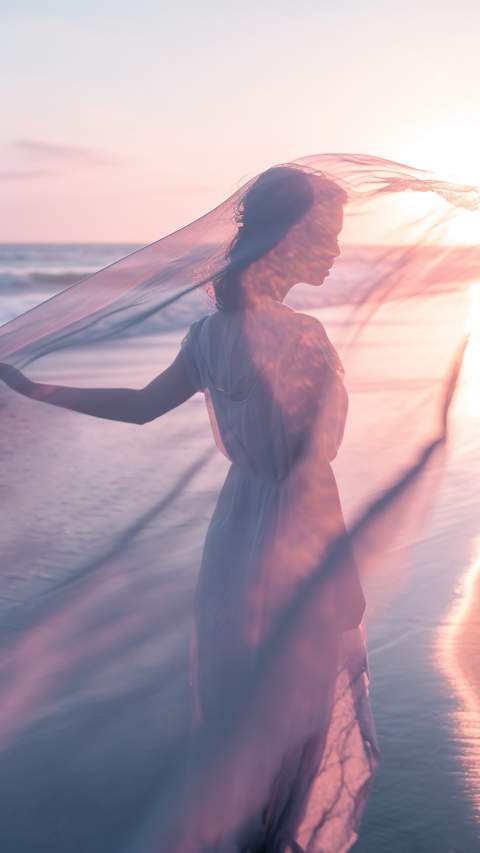 三八妇女节女神节女王节唯美浪漫人物剪影背景图片素材_美女照片真人图片背面